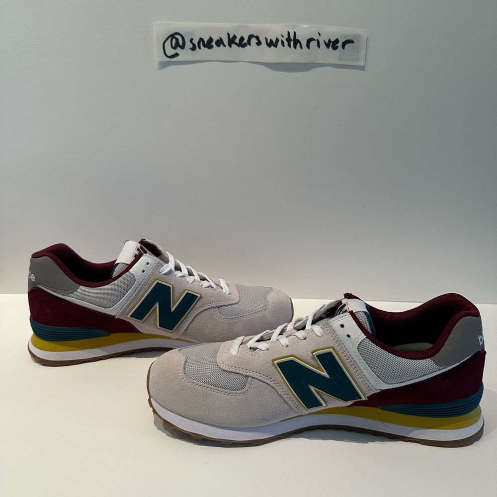 New Balance 574 'Grey Burgundy Teal Yellow'